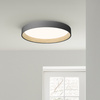 Vibia Duo Lampa Sufitowa LED 2700 K, śr. 78.5cm, wys. 12.5 cm, Szary Grafitowy Mat Dąb