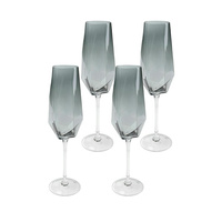 KARE komplet 4 kieliszków do szampana DIAMOND SMOKE 365 ml