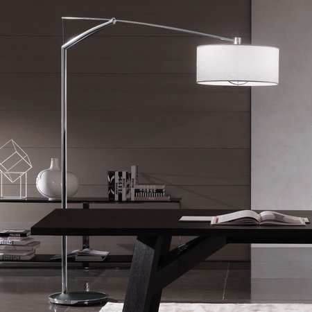 Vibia Balance Lampa Stojąca Łukowa ze Ściemniaczem, szer. 50, wys. 210 GL 215 cm, Chrom Biały