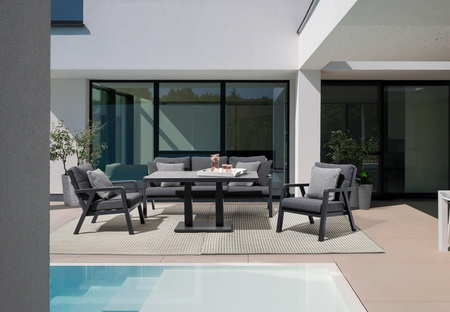 BIZZOTTO stół ogrodowy TRUMAN 140 szary   / regulowana wysokość