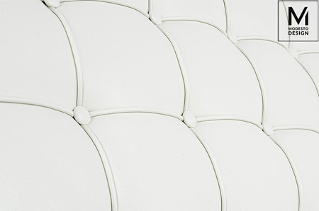 MODESTO fotel BARCELON biały - ekoskóra,  stal polerowana