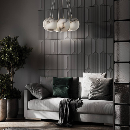 Duża lampa wisząca Kepler - 7 źródeł światła - Szczotkowane złoto Quintiesse Eurofase QN-KEPLER-7P-BG