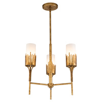 Żyrandol Sawgrass - 3 źródła światła - Płatkowe złoto Quintiesse QN-SAWGRASS-3-DG-O