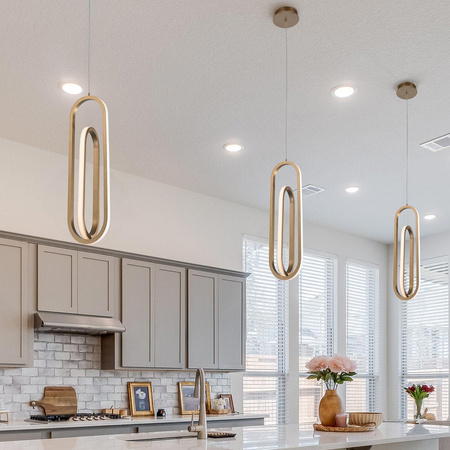 Lampa wisząca Demark - Szczotkowane złoto Quintiesse Eurofase QN-DEMARK-1P-BG