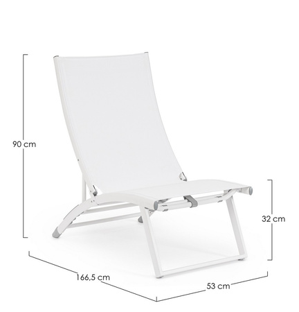 BIZZOTTO leżak ogrodowy TAYLOR biały
