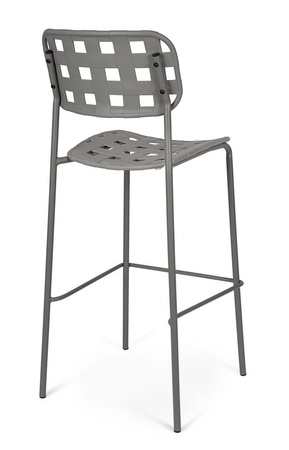 BIZZOTTO krzesło barowe ogrodowe CLOVER   szare