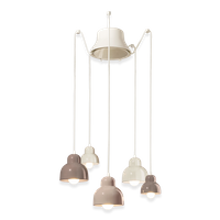 SOSPENSIONE 5 LUCI - mix tenue / 5-LIGHTS PENDANT mix  BERIMBAU Ferroluce C2609-MIX