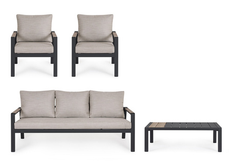 BIZZOTTO zestaw ogrodowy ELNA antracyt    / beż