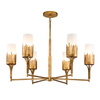 Żyrandol Sawgrass - 6 źródeł światła - Płatkowe złoto Quintiesse QN-SAWGRASS-6-DG-O