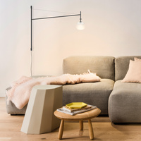 Vibia Tempo Lampa Ścienna LED ze Ściemniaczem i Przewodem, 116.5 GL, 13 cm, Grafitowy Mat