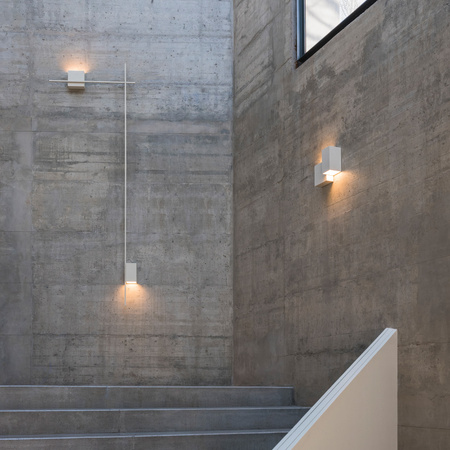 Vibia Structural Lampa Ścienna LED, 2-punktowa, szer. 26cm, wys. 22cm, GL 10 cm, Kremowy Mat