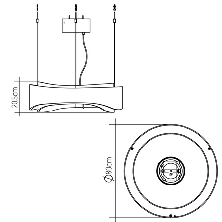 Lampa wisząca Horizon Brązowy, Drewno Quintiesse Accord QN-HORIZON-RING-LED-80-TEAK