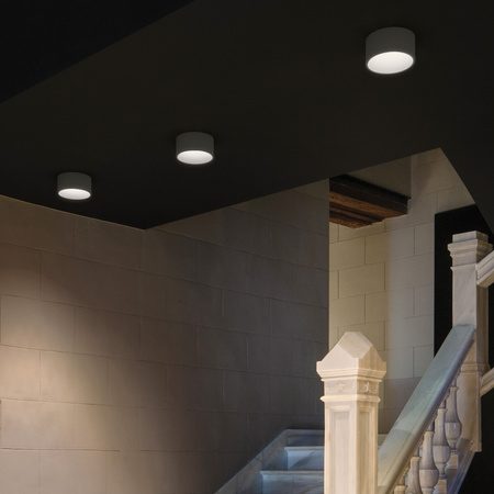 Vibia Domo Lampa Sufitowa LED, 18.5cm wys. 9 cm, Szary Grafitowy Biały Mat