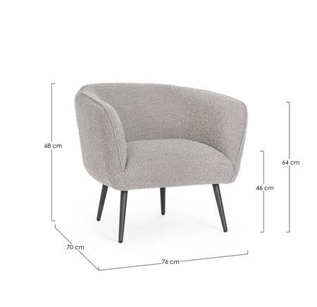 BIZZOTTO fotel AVRIL szary