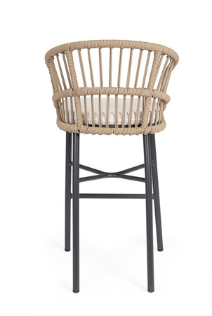 BIZZOTTO krzesło barowe ogrodowe          ODIVELAS beżowe