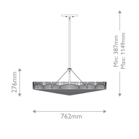 Lampa wisząca Ophelia - 6 źródeł światła - Czarny Quintiesse QN-OPHELIA-6P-BK-BK