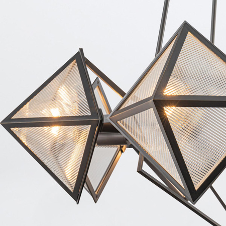 Żyrandol Cairo - 8 źródeł światła - Miejski brąz Quintiesse QN-CAIRO8-UBZ-CR