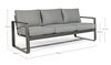 BIZZOTTO sofa 3-osobowa ogrodowa          MERRIGAN szara