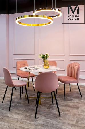 MODESTO krzesło RANGO różowe - welur, metal