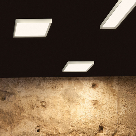 Vibia Up Lampa Sufitowa LED, szer. 64, wys. 7, GL 64 cm, Biały Mat Satyna