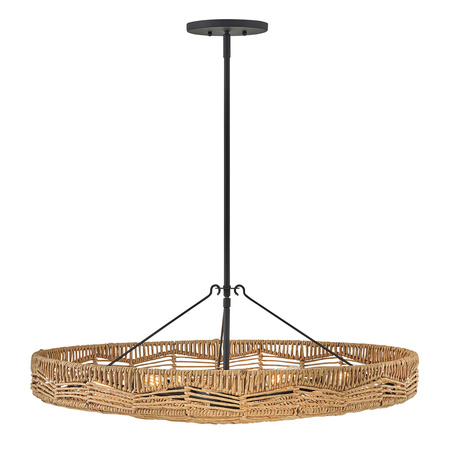 Lampa wisząca Ophelia - 6 źródeł światła - Czarny, karmelowy beż Quintiesse QN-OPHELIA-6P-BK-CAM