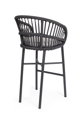 BIZZOTTO krzesło barowe ogrodowe          ODIVELAS czarne