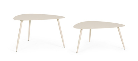 BIZZOTTO zestaw stolików ogrodowych       YVONNE beżowy