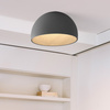 Vibia Duo Lampa Sufitowa LED Prosta 4000 K, średnica 35cm, wys. 19 cm, Szary Grafitowy Mat Dąb