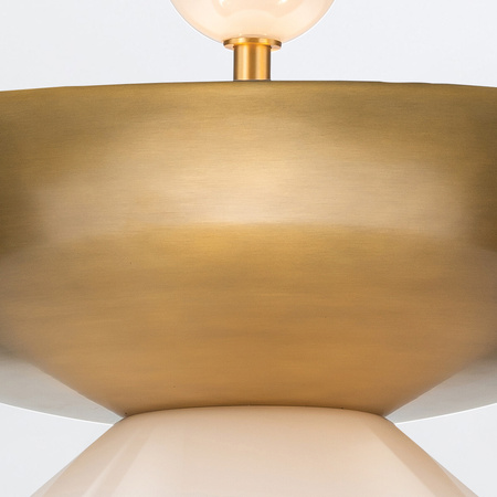 Duża lampa wisząca Saucer - 4 źródła światła - Postarzany mosiądz Quintiesse QN-SAUCER-4P-L-AB-OPAL