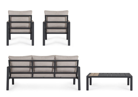 BIZZOTTO zestaw ogrodowy ELNA antracyt    / beż