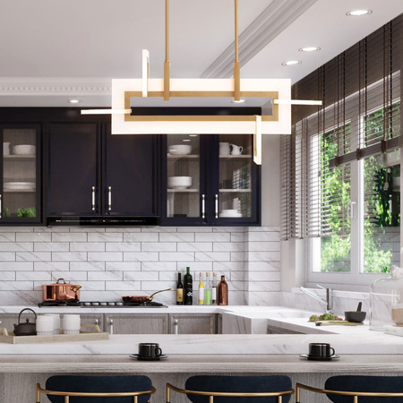 Mała lampa wyspowa Inizio - Szczotkowane złoto Quintiesse Eurofase QN-INIZIO-LP-S-BG