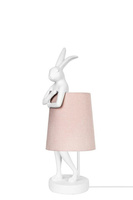 KARE lampa stołowa RABBIT 50 cm  biała / różowa