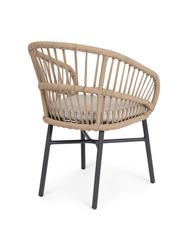 BIZZOTTO krzesło ogrodowe ODIVELAS        beżowe