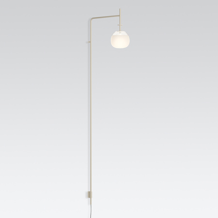 Vibia Tempo Lampa Ścienna LED ze Ściemniaczem i Przewodem, 36.5 GL, 13 cm, Kremowy Mat