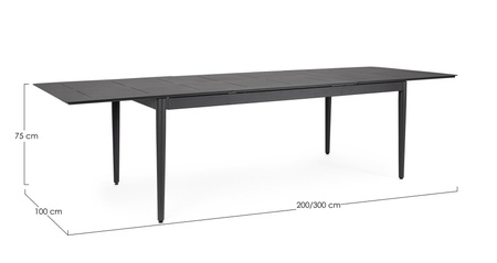 BIZZOTTO stół ogrodowy NEBULA 200-300     czarny / rozkładany