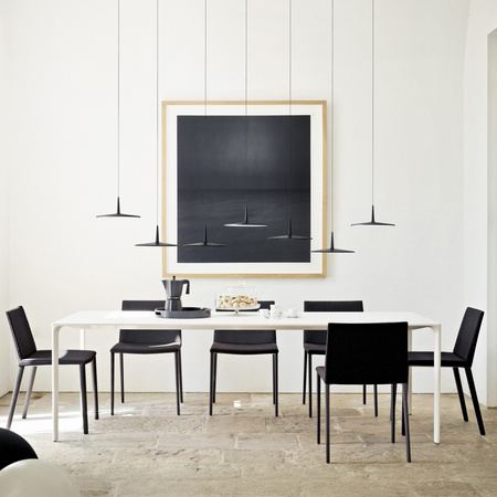 Vibia Skan Lampa Wisząca LED, średnica 30cm  wys. 200 cm, Czarny Biały Opal