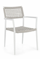BIZZOTTO krzesło ogrodowe CALETA białe    / szare