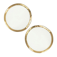 KARE komplet 2 talerzy BELL 38 cm         biało-złoty