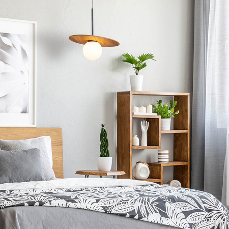 Lampa wisząca Orbit Brązowy, Drewno Quintiesse Accord QN-ORBIT-P-M-TEAK