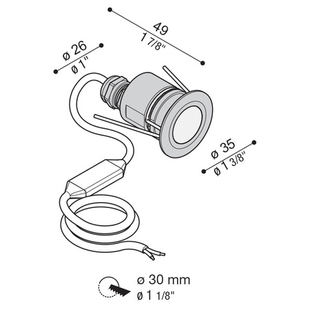 Lombardo LL132005M2 lampa wpuszczana w ścianę INC 35