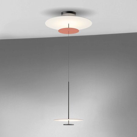 Vibia Flat Lampa Wisząca LED ze Ściemniaczem, 55 wys. 300 cm, Czarny Czerwony Biały