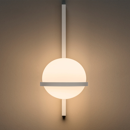 Vibia Palma Lampa Ścienna LED, 1-punktowa, szer. 22, wys. 55, GL 26 cm, Biały Mat Opal Mat