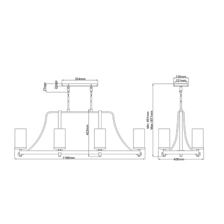 Żyrandol Angelo - 8 źródeł światła Angelo Quintiesse Feiss QN-ANGELO8-ISLE