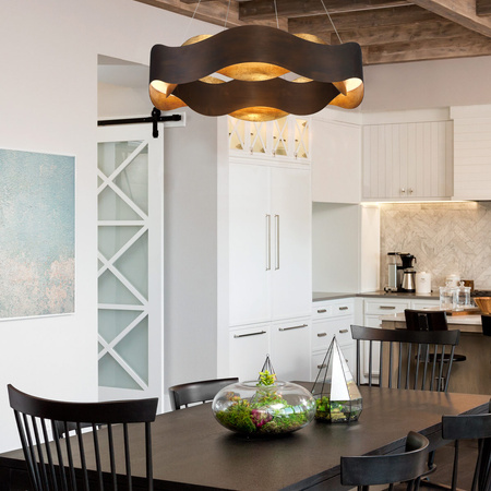 Średni żyrandol Vaughan - Brązowo-złoty Quintiesse Eurofase QN-VAUGHAN-P-M-BRZ-GD