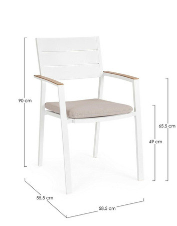 BIZZOTTO krzesło ogrodowe ZELMAR białe