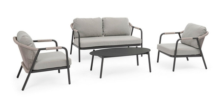 BIZZOTTO zestaw ogrodowy MIRAVET          antracyt / beż