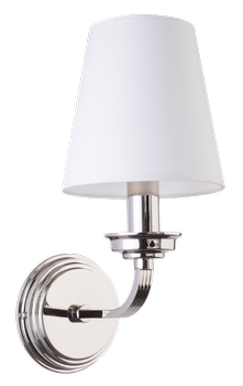 KUTEK MOOD ABANO KINKIET MOSIĘŻNY NIKLOWANY ABAŻUR Z MATERIAŁU