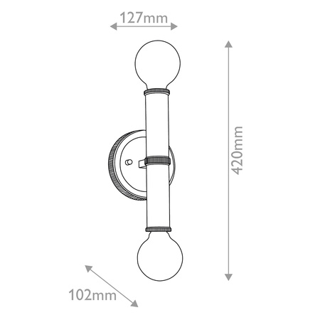Kinkiet Torche - 2 źródła światła - Szampański brąz Quintiesse QN-TORCHE-2W-CPZ