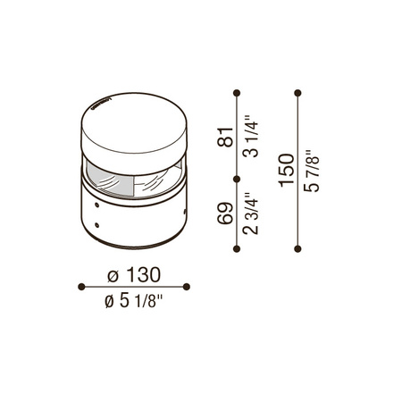 Lombardo LL1280013 Lampa słupkowa Tok C H150