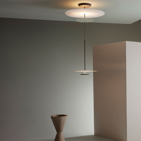 Vibia Flat Lampa Wisząca LED ze Ściemniaczem, 55cm wys. 300 cm, Czarny Szary Biały